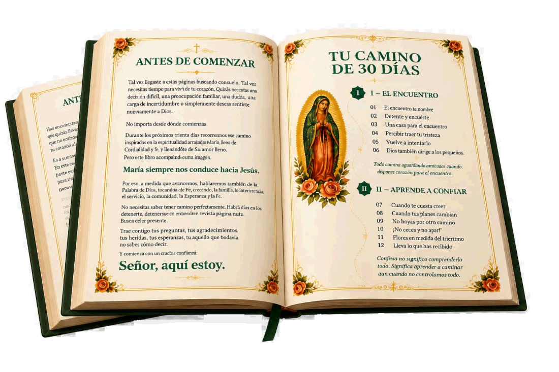 El devocional abierto, mostrando la apertura y el índice de los 30 días